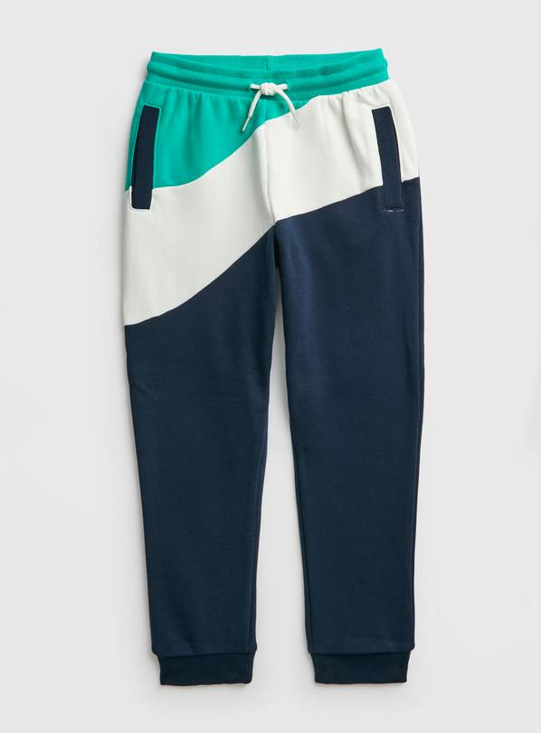 Buy Navy Spliced Wave Joggers 11 years Trousers and joggers Tu